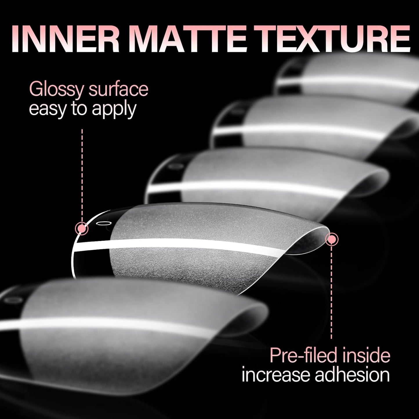 AILLSA Extra Short Square Nail Tips - 450pcs Thickened Pre-filed False Nail Tips Half Matte Nails Tips, Fake Nails for Gift