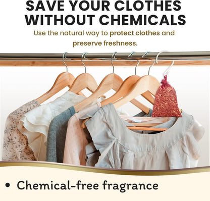 Cedar Sachet Bags, Fully Stuffed Scented Sachets with Hanger Hooks, Perfect for Closets, Drawers, Cars, Gym Bags, or Anyplace That Needs to Smell Better - Cedar Blocks for Clothes Storage