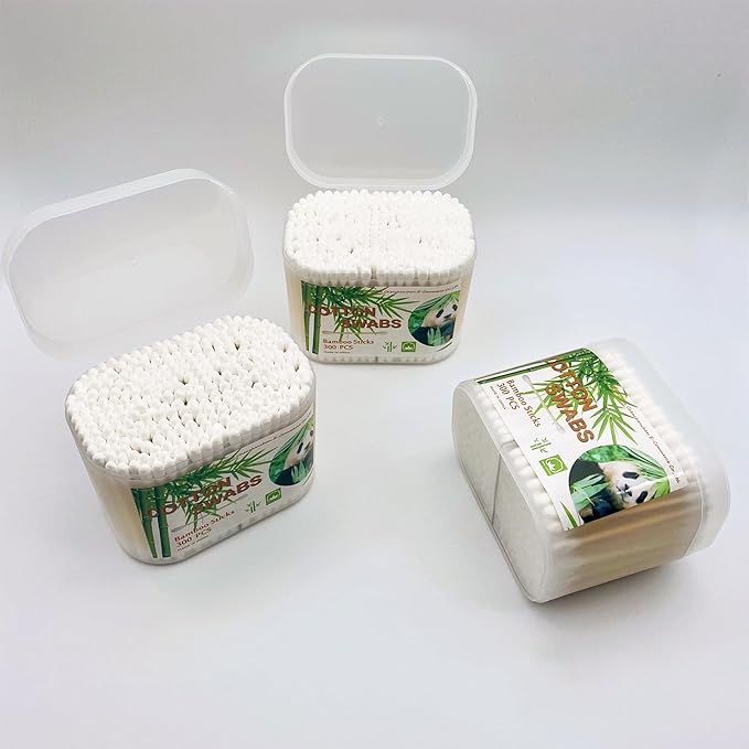 900pcs bamboo cotton swabs, biodegradable
