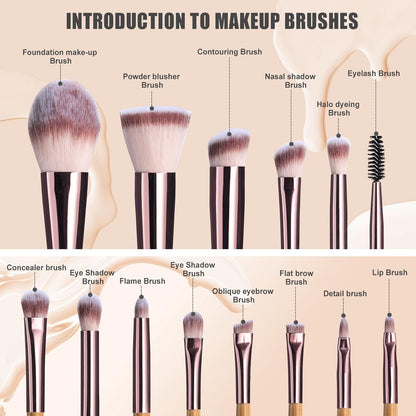 BS-MALL Travel Makeup Brush Set Kabuki Brushes Bamboo- Includes Eyeshadow Blush Brush & Foundation Brush For Liquid Makeup - 5X Magnifier Bamboo Mirror Case For Travel or On the Car Daily Use