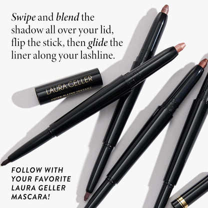LAURA GELLER NEW YORK Swipe-n-Line Dual-Ended Eyeshadow + Eyeliner - Warm (Bronze/Copper) - Cream Eyeshadow & Smooth Glide Eyeliner - Waterproof & Crease-free Color