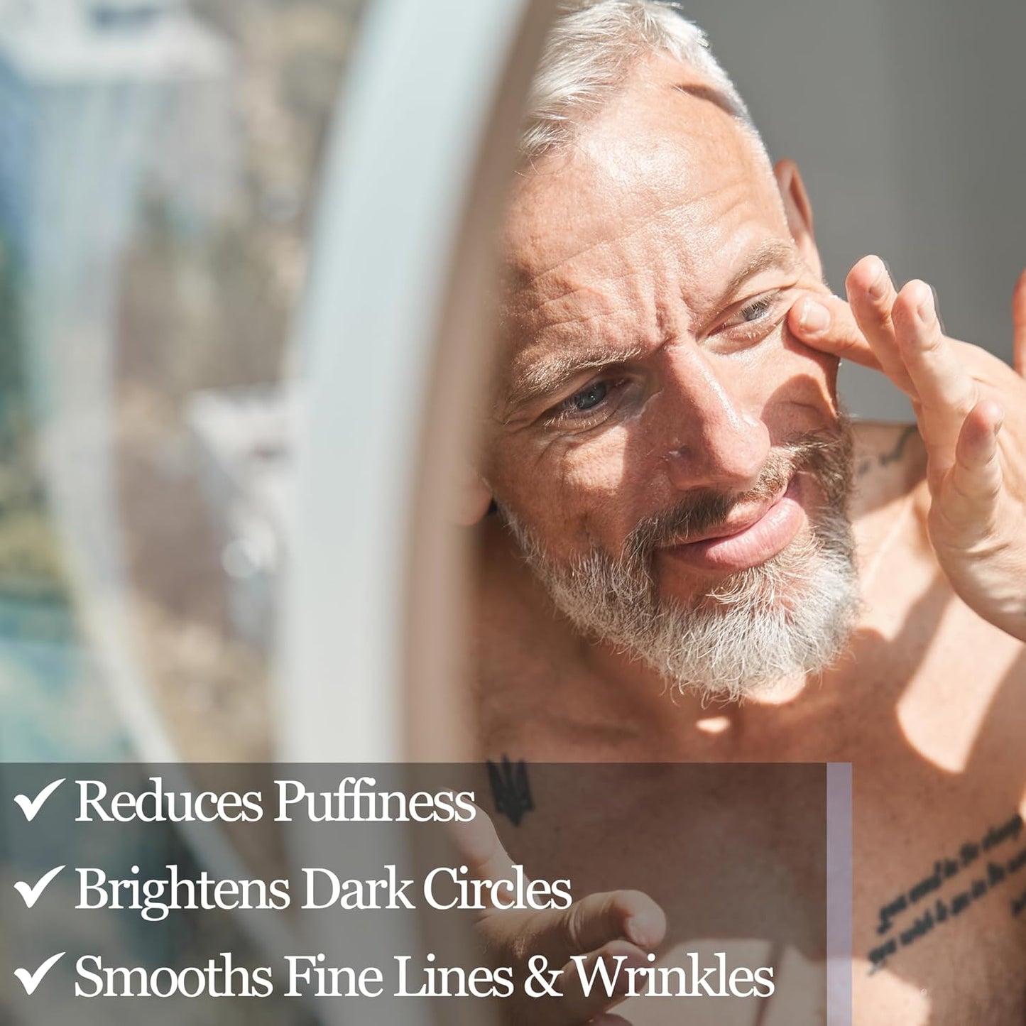 Caffeine Eye Cream For Men With Hyaluronic Acid | Anti Wrinkle Eye Moistuerizer For Men | Anti Aging Men Cream, Fine Lines, Dark Circles and Puffiness | 1.7 fl oz