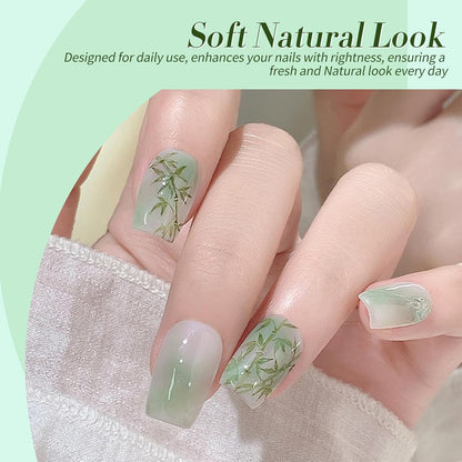 Born Pretty Jelly Green Milky White Gel Nail Polish Christmas Transparent Sheer Colors Gel Nail Kit for Salon Gel Manicure and Nail Art DIY at Home 6 Colors