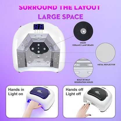 Uv led nail lamp cordless,80w