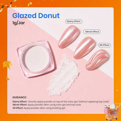 Beetles White Chrome Nail Powder for Gel Nails Pearl Cromer Nail Powder Mirror Effect Nails Gel Polish Glitter Manicure Holographic Pigment Nails Art Design Gifts for Women