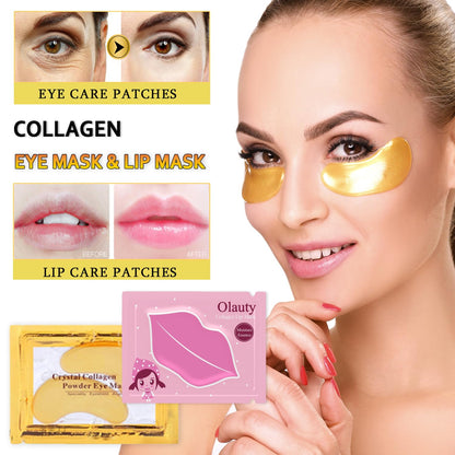 firstfly 30 Pairs Collagen Lip Masks & 24K Gold Eye Masks, Reduce Dark Circles, Puffy Eyes, Undereye Bags, Wrinkles, Effectively Nourishes the Lip & Eye Skin Gel Eye Patches