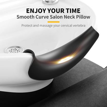AISEELY Shampoo Bowl Neck Rest with Suction Cup, Silicone Neck Rest for Salon Sink, Shampoo Neck Cushion, Non-Slip Salon Neck Rest for Hair Washing Sink Neck Support, Neck Rest for Wash Basin