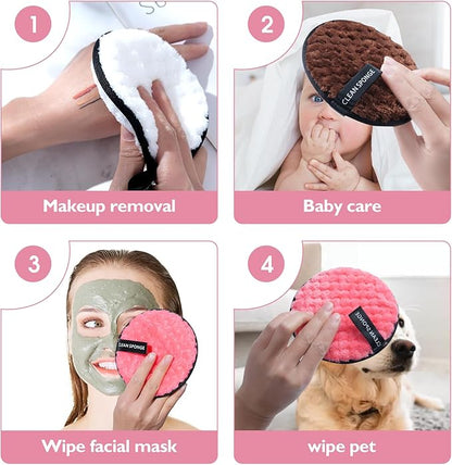 4pcs makeup remover, reusable super