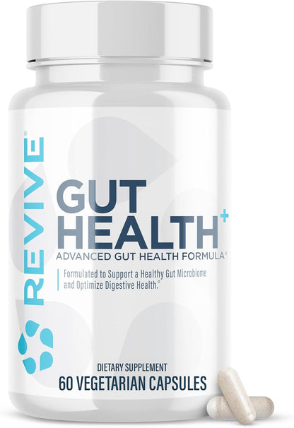 Revive MD Gut Health Supplements for Men & Women - Daily Gut Repair & Digestive Health Support Formula with Thyme, Oregano & Milk Thistle - Vegan-Friendly, Gluten-Free - 60 Vegetarian Capsules
