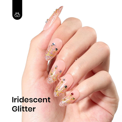 Beetles Glitter Gel Nail Polish 15ML Rose Gold Reflective Pink Gel Polish Dazzling Princess Nail Art Design Manicure Salon (1Pcs)