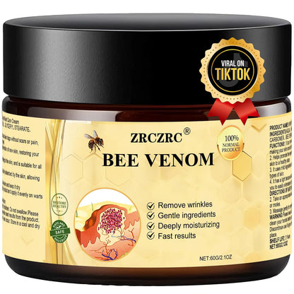 Bee Venom Skin Treatment Cream, Bee Venom Comprehensive Cream, Face lifting and firming, Effective In Reducing Skin Blemishes, Gentle and Non-irritating, Suitable For All Parts 2.1 Ounce (Pack of 1)