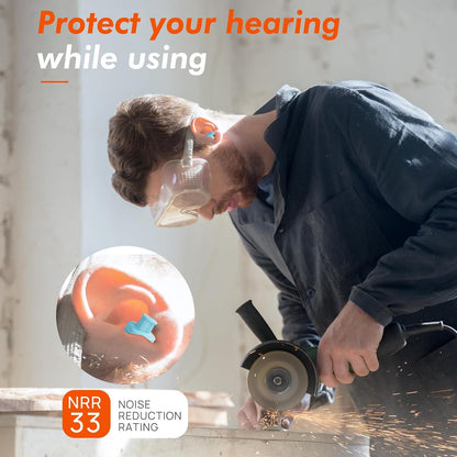 New Type Ear Plugs for Sleeping Noise Cancelling, 10 Pairs Reusable Earplugs for Sleeping, Concert, Snoring, Travel, Work, 10 Colors, 33dB NRR (10 Colors)