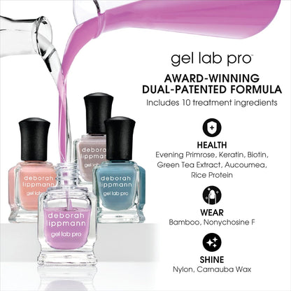 Deborah Lippmann Gel Lab Pro Nail Polish Set, Treatment Enriched Formula for Nail Health, Wear, and Shine, Vegan, No Animal Testing, 21 Free Formula