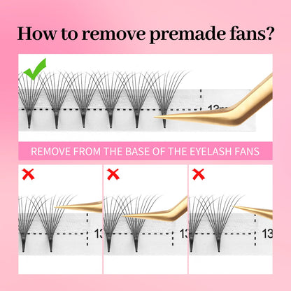Premade Fans Eyelash Extensions 10D Volume Lash Extensions 0.07 Thickness Eyelash Extension D Curl Premade Lash Fans 11mm Fluffy Soft Handmade Lash Fan(10D-0.07-D,11mm)