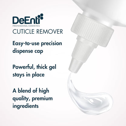 DeEnti Instant Cuticle Remover Gel, Professional Cuticle Softener with Instant 15-Second Removal, 8oz Bottle for Hand, Foot & Nail Care, Salon Quality Manicure & Pedicure Supplies