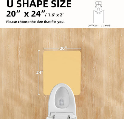 Toilet Rug, Thin Toilet Rugs U Shaped Washable Non Slip Absorbent Quick Dry Low Pile Toilet Mat, 20"x24" U Shape Light Yellow