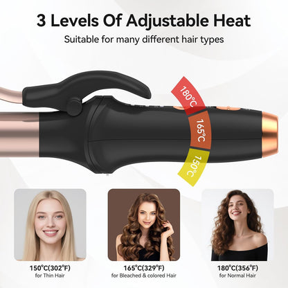 Cordless Curling Iron Hair Curler: Mini USB Rechargeable 4000 mAh 3 Temp Setting Travel Portable Hair Curler with 200 Million Negative Ion Cordless Curling Iron