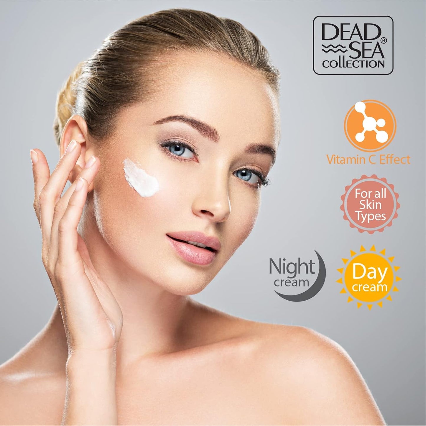 Dead Sea Collection Day and Night Cream Kit with Vitamin C - Anti-Wrinkle - Dead Sea Minerals - Nourishing, Moisturizer, Hydrating and Smoothing Face Cream (3.38 fl.oz)