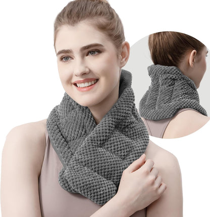 uncn Microwavable Heating Pads for Neck and Shoulders Pain Relief Microwave Heat Pack Versatile Weighted Moist Heated Neck Wrap Reusable Herbal Nature Calming Beanbag Warm Compress 29X7 in 2.4Pounds