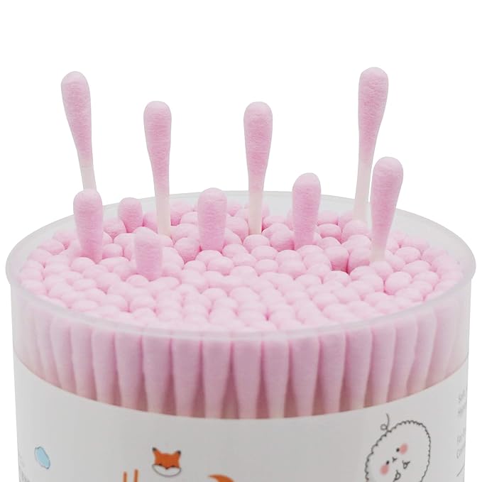 Pink cotton swabs precision pointed