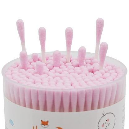Pink cotton swabs precision pointed
