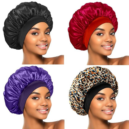4pcs silk bonnet for sleeping,