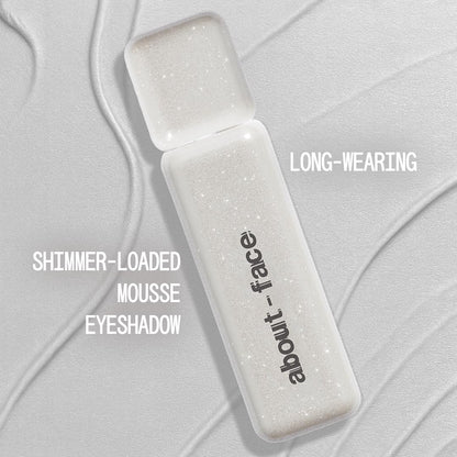 about-face Fractal Glitter Eye Paint Refract – Smudge-Proof, Long-Lasting Liquid Eyeshadow – Intense Sparkle with Mousse Texture – Vegan, Cruelty-Free – 0.13oz (Soft Silver)