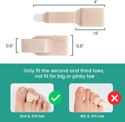 Welnove Hammer Toe Straightener - 8 Pack Broken Toe Wraps - Hammer Toe Corrector for Women - Toe Splints for Crooked Toes, Curled Toes, Bent Toes - (Small, Beige)
