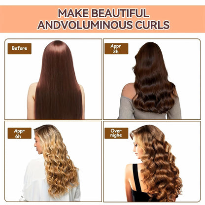 Heatless Hair Curler Overnight Curl Rods for All Hair Types, Healthy and Stylish Heatless Curling Set jumbo heatless hair curler to sleep in Heatless Hair Curlers (Khaki, Medium)