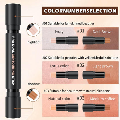 CAHIUYOA 6-Color Cream Contour & Highlighter Makeup Kit, Bronzer & Highlighter Stick for Beginner, Long-Lasting Waterproof Face Makeup