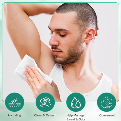 200 Pcs Underarm Deodorant Wipes,Travel Deodorant Wipes,Individually Wrapped Antiperspirant Wipe,Sweat Body Wipe for Women Men Adults Sports Travel Essentials (Green)