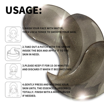 ROUSE Black Pearl Collagen Eye Mask Anti-Wrinkle Under Eye Patches for Puffy Eyes Dark Circles Collagen Eye Gel Pad Moisturizing Brightening Under Eye Mask-60pcs