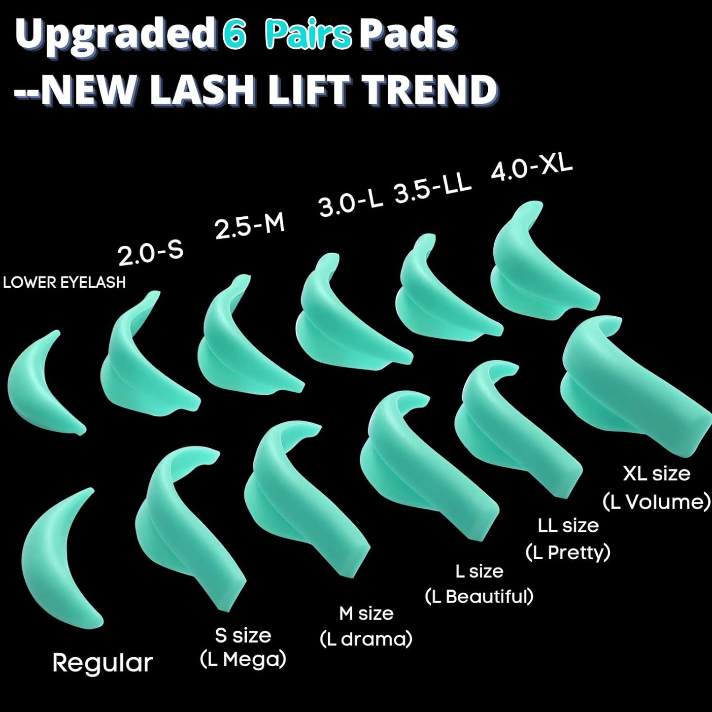 Eyelash Lift Pads Lash Lift Rods Green Eyelash Perm Silicone Pads 9 Sizes 18 Piece Reusable Soft Lash Lift Shields for Different Length Eyelashes Perfect Lifting