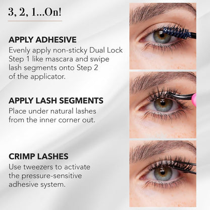 Pro Lash SoftWear Clean Girl Mini Lash Clusters Kit - Natural-Looking, Lightweight Lashes - 7-Day Cluster Eyelash Extensions - False Eyelashes Plus Adhesive and Tweezers - Cat Eye No. 39