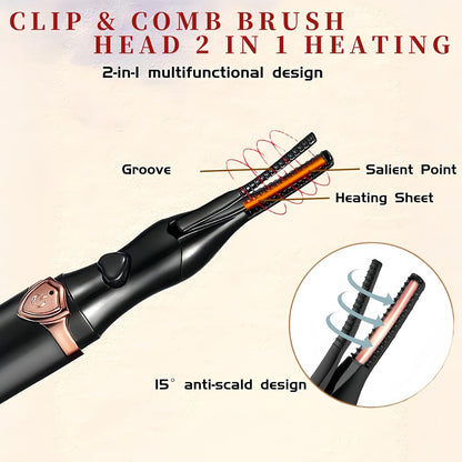 Heated Eyelash Curler - 2 in 1 Clip-Type Eyelash Curlers - Electric Eyelash Curler Rechargeable for 24H Long Lasting, 3 Heating Modes, 8S Fast Heating, Makeup Tool Gifts for Women Girls, Black-A