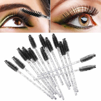 Tbestmax 2000 Disposable Mascara Wands Eyelash Brush Spoolies for Eyebrow Eye Lash Extension Black