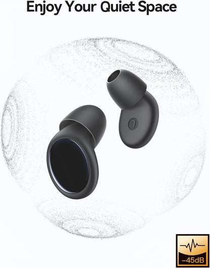 Ear Plugs for Sleeping 45dB Noise Cancelling Ear Plugs for Concerts & Noise Reduction, Earplugs for Sleep, Snoring Airplane Musician Calmer, Silicone Earplugs Reusable Concert Ear Plug +8Tip Oil Black