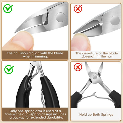 2025 Toenail Clippers for Thick Nails for Seniors, Nail Clippers for Men Angled Head, Toe Nail Clippers Slanted, Wide Jaw Opening with Catcher, Heavy Duty Ingrown Toenail Clippers Long Handle