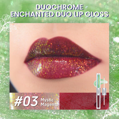 CHARMACY Multichrome Double Head Non-Stick Lip Glaze, Metallic Colourful Lip Gloss, Anti-transfer, Long Lasting Waterproof Liquid Lipstick Makeup (#03)