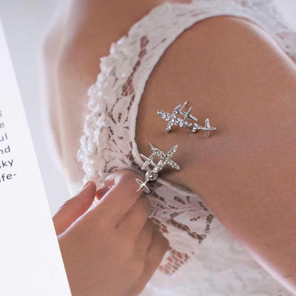 Vintage Rhinestone Star Earrings Silver Star Stud Earrings Crystal Star Drop Earrings Bling Cz Paved Star Earrings Jewelry for Women