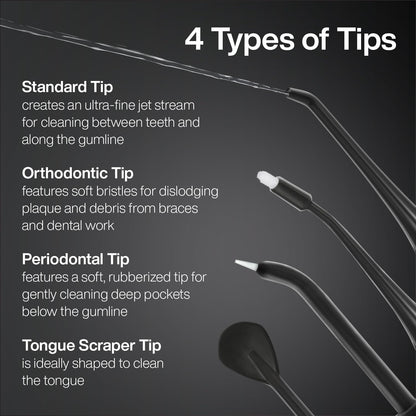 AquaSonic Aqua Flosser - Cordless Rechargeable Water Flosser for Teeth - Waterproof, Portable Oral Irrigator for Dental Cleaning with 5 Jet Tips – Braces Home Travel