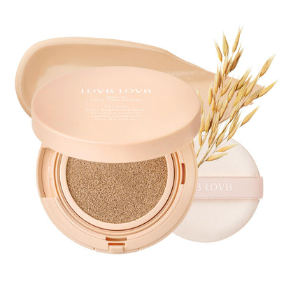 Natural Cover Glow Cushion Foundation | Satin Radiant Finish | Korean Foundation Makeup | Long-Lasting Natural Coverage | for All Skin Types 0.42 oz. (21N Light Beige)