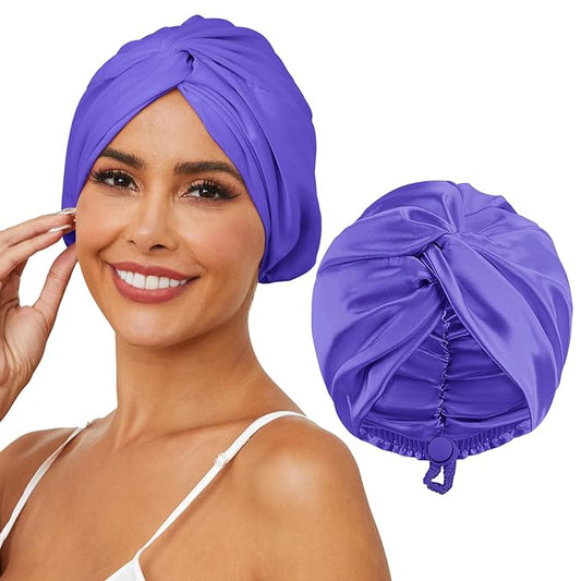 Adjustable silk satin hair bonnet