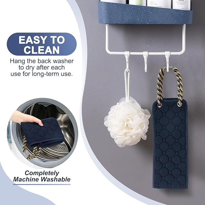 Exfoliating back scrubber with handles,
