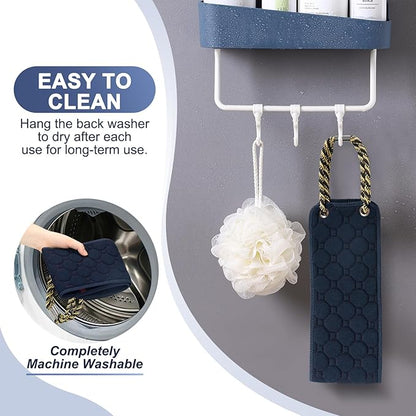 Exfoliating back scrubber with handles,