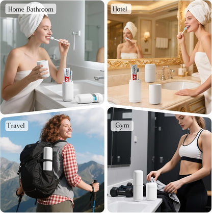 2Pack Travel Soap Case Container, Portable Toothbrush Travel Case with Cup, Tooth Brush Soap Bar Case Set for Traveling, Bathroom, Camping, Gym, White