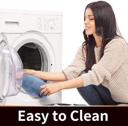 Yimobra Memory Foam Toilet Bath Mat U-Shaped, Soft and Comfortable, Super Water Absorption, Non-Slip, Thick, Machine Wash and Easier to Dry for Bathroom Commode Contour Rug, 24 X 24 Inches, Denim Blue