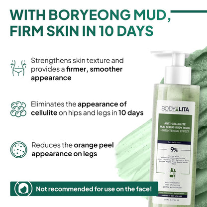 Anti Cellulite Mud Scrub Body Wash, Reduces Cellulite, Gentle Exfoliating, Improves Skin Texture, Provides a Smoother Look, 5.07 Fl Oz (1)