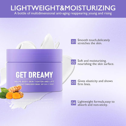 Get Dreamy Overnight Toning Whip,Anti-Cellulite Body Firming Cream,Dream Whip Body Firming Cream,Hydration, Smooth,Tightened Skin,Ideal for Legs, Belly