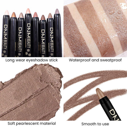 evpct Cocoa Shimmer Cream Eye Shadow Brightener Sticks Set for Eyes, Cocoa Shimmery Matte Pencil Eye shadow Applicator Stick Pen Palette Makeup Waterproof sombras en crema para ojos 21#